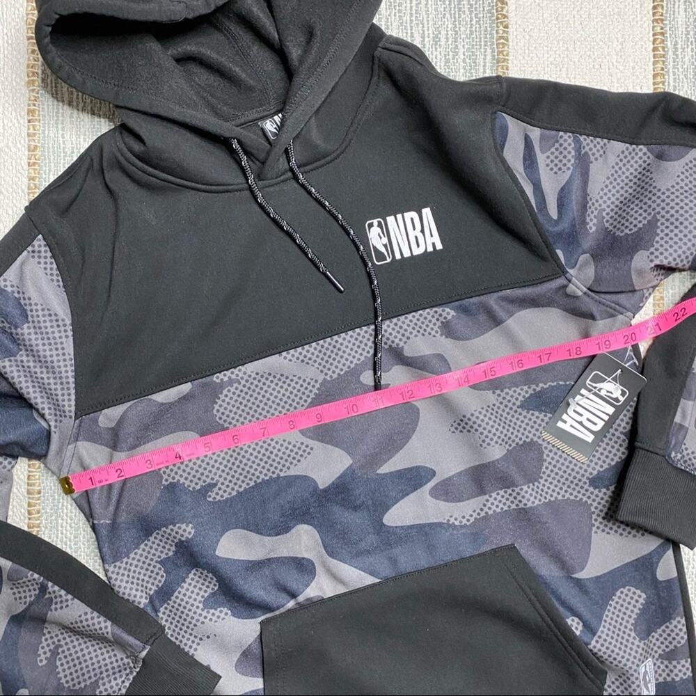 NBA Black Camo Fleece Hoodie Sweatshirt Men’s Size Small - Picture 3 of 8